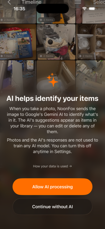 NoonFox AI consent — real screenshot