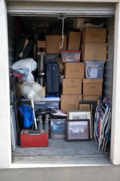 A packed storage unit