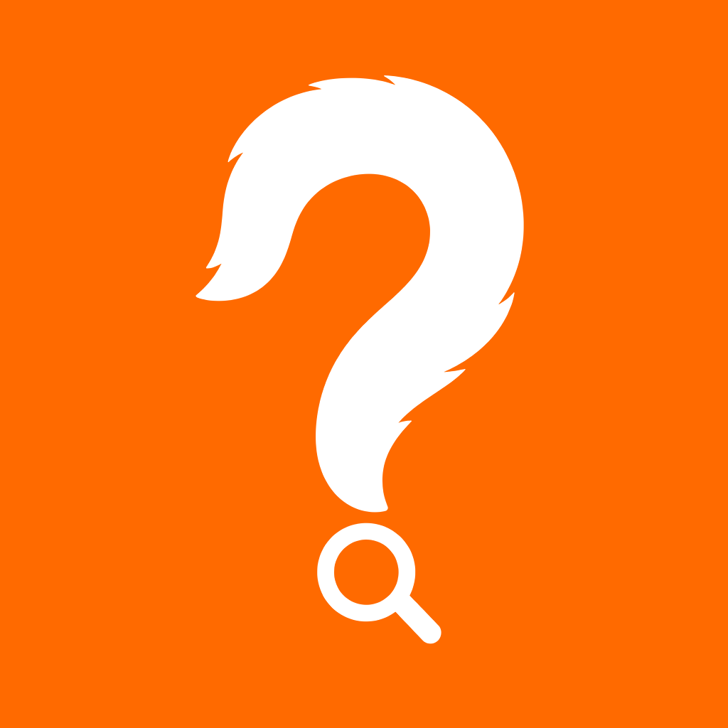 H8e final: fox-tail question mark ending in a magnifier