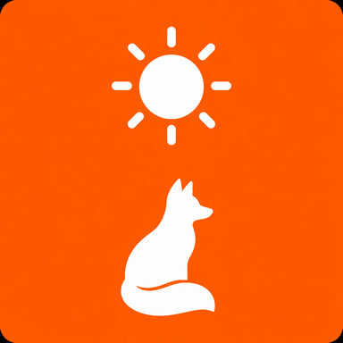 W6: sun at noon above a sitting fox
