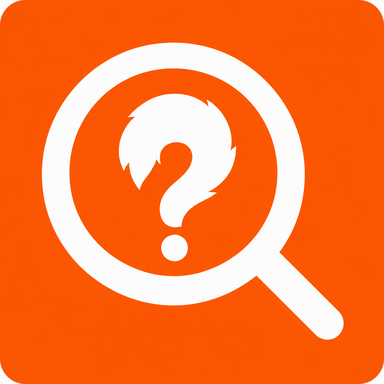 H8a: question mark inside a magnifying glass