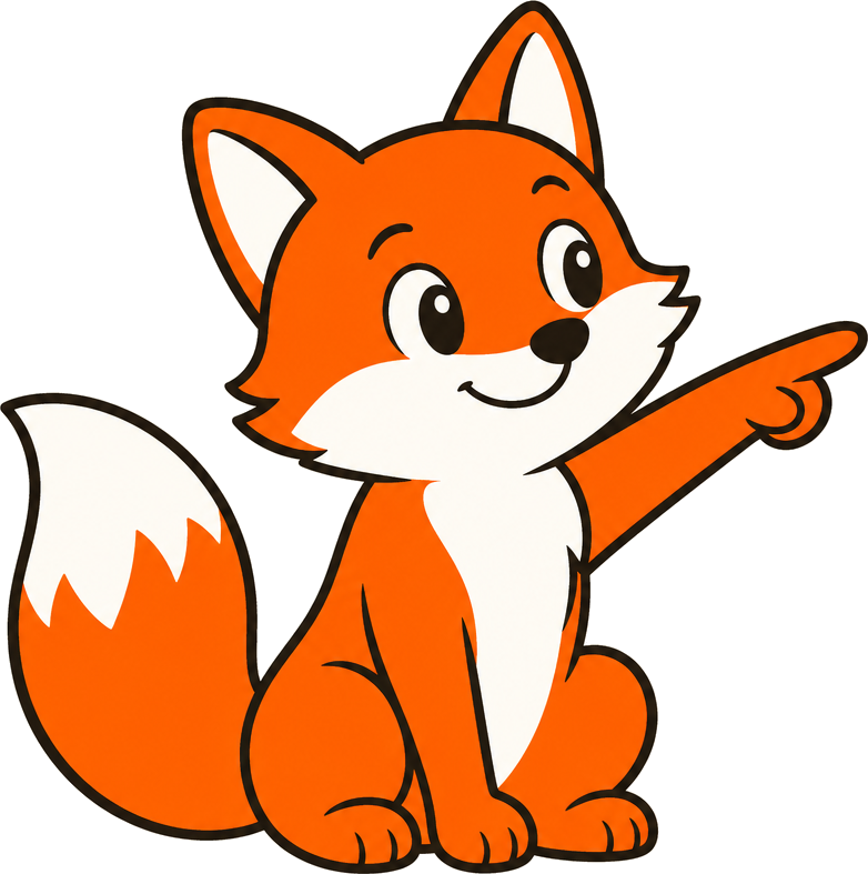 Fox pointing to the result