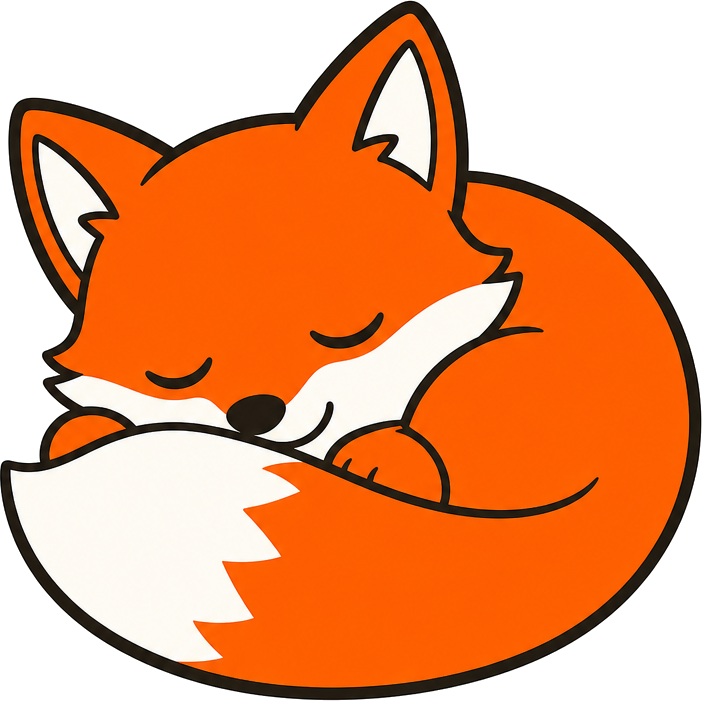 Fox curled asleep